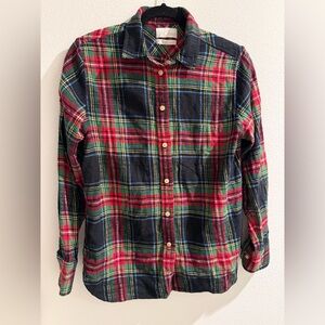 New! J Crew Classic-fit Flannel Shirt in Stewart Tartan Black Red Green Size 4